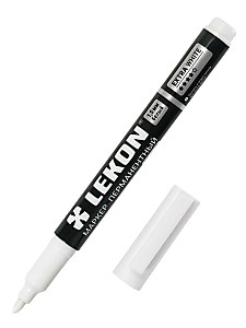 Маркер перманентный белый  LEKON EХTRA WHITE 1,5 мм