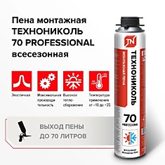 Пена монтажная "ТехноНИКОЛЬ" 70 проф. всесезонная /12шт/ "12"